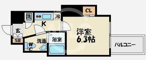 SERENiTE本町エコート【6階】の間取り