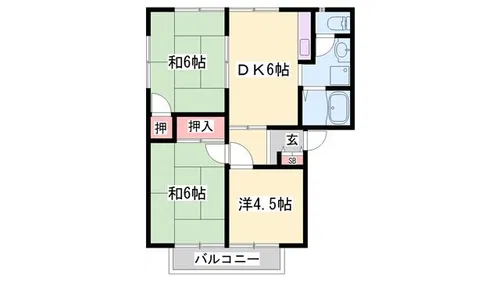 ハイツ二番館A【201号室】の間取り