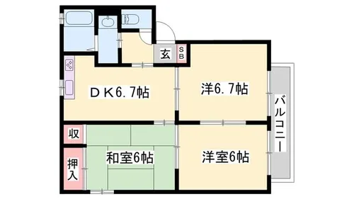 エコーズユタカA棟【2階】の間取り