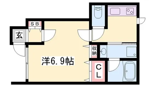 ソラーレ神屋町【103号室】の間取り