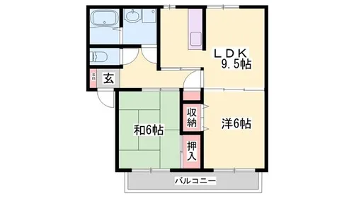 サンハイツA棟【201号室】の間取り