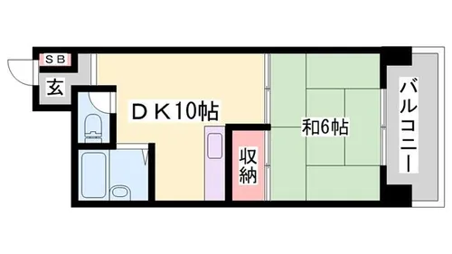 1DKの間取り画像