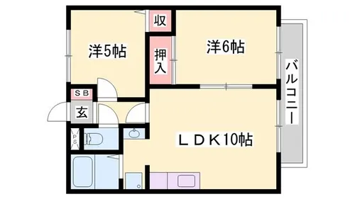 サンライフ新町B棟【2階】の間取り