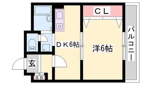 ファーストイン夢前川駅前【601号室】の間取り