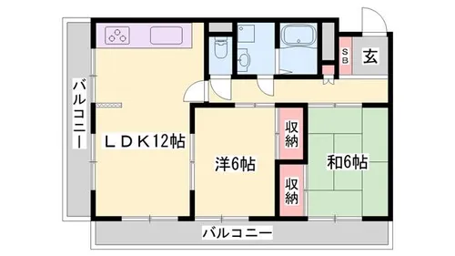 2LDKの間取り画像