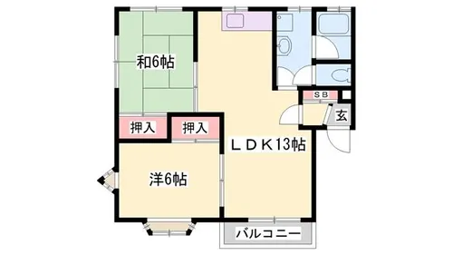 グリーンハイツ大谷【1-A号室】の間取り