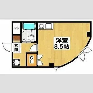 グランパーム石津川【309号室】の間取り