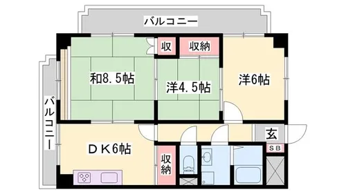 コーポ龍野【2-6号室】の間取り