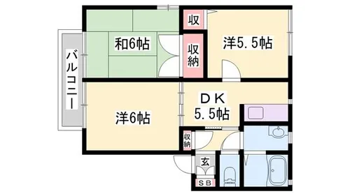れいんぼうハイツ【103号室】の間取り