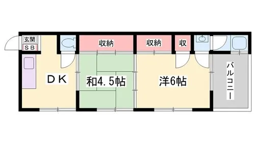 レジデンスアサヒ【1-5号室】の間取り