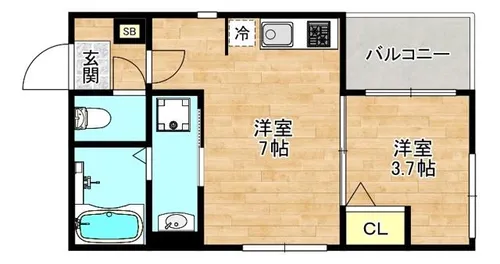 大阪府大阪市旭区中宮1丁目【アパート】の間取り