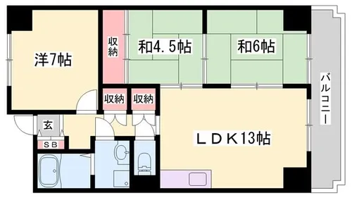 アルコ・ラ・カーサ佃町2【402号室】の間取り
