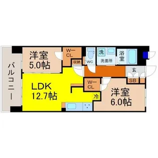 S-RESIDENCE茶屋ヶ坂East(エスレジデンス)【9階】の間取り