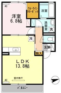 大阪府東大阪市鴻池町2丁目【アパート】の間取り