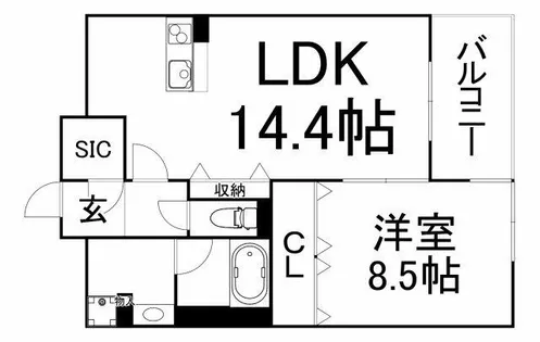 グレンパーク梅田北【7階】の間取り