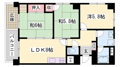 シャルム・ヒメゴー【2階】の間取り