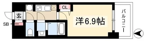 1Kの間取り画像