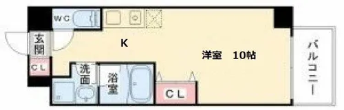 レジデンス釣鐘【7階】の間取り