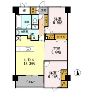 セイクレッド【8階】の間取り