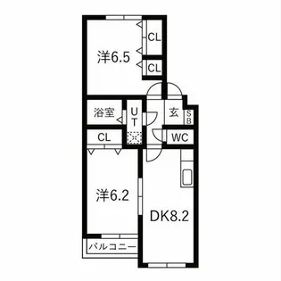 ネイステージA【202号室】の間取り