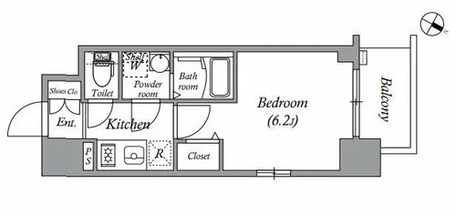 エスリード中之島ザ・コア【9階】の間取り