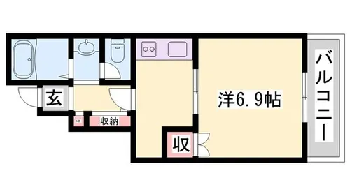 ピース北河原町A棟【105号室】の間取り