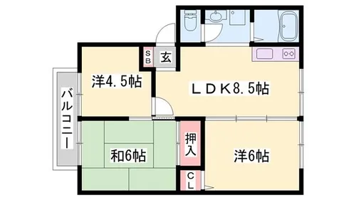 サンフォーレハイツA棟【202号室】の間取り