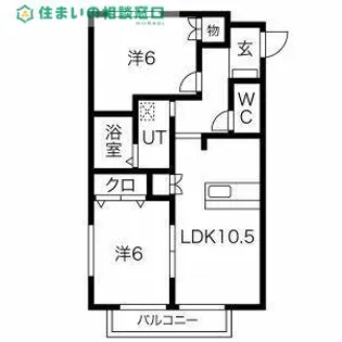 愛知県岡崎市小呂町字4丁目【アパート】の間取り