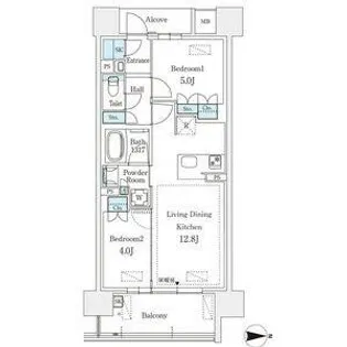 グランパセオ丸の内【7階】の間取り