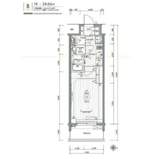 エステムコート名古屋新栄Ⅵ アートテラス【1102号室】の間取り