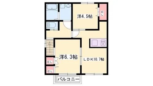 レグジー【201号室】の間取り