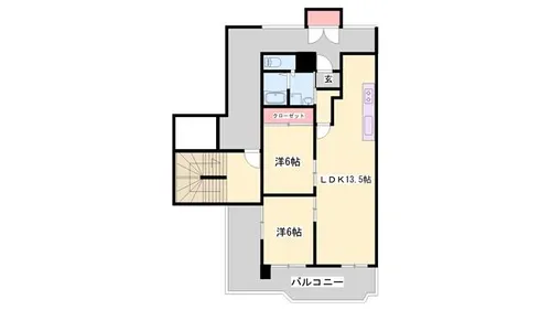 2LDKの間取り画像