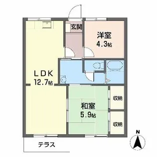 ガーデンハイツ緑ヶ丘D棟【2階】の間取り