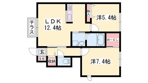 シャーメゾン加生B【102号室】の間取り