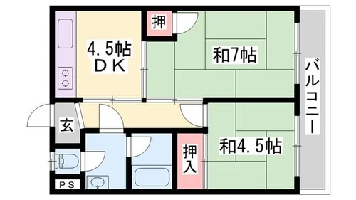 シャトー東洋【514号室】の間取り