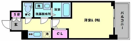 エスリードレジデンス大阪本町【7階】の間取り