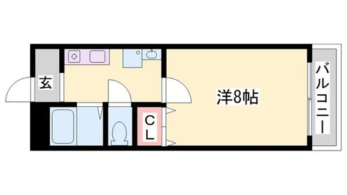 ワンルーム上大野【301号室】の間取り
