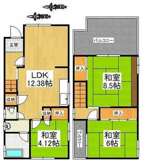 大阪府堺市中区大野芝町【一戸建】の間取り
