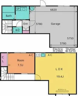 Garage Villa 西岡崎【109号室】の間取り