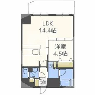 1LDKの間取り画像