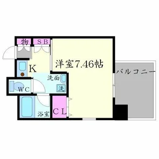 クレアートアドバンス大阪城南【2階】の間取り
