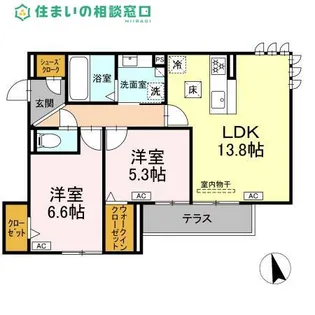 愛知県岡崎市上和田町字城前【アパート】の間取り