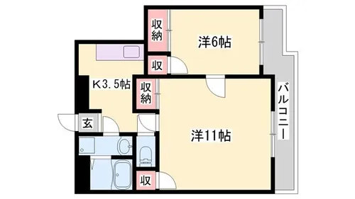 ラフェスタ加東【213号室】の間取り