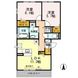 グランシャリオ天美【3階】の間取り