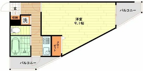 フェスタ天神【9階】の間取り