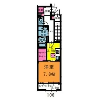 ピュアハウスJuriB棟【106号室】の間取り