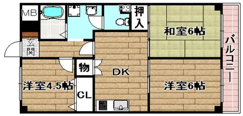 大川マンション【202号室】の間取り