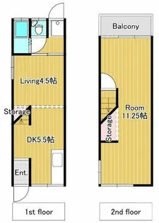 大阪府松原市河合1丁目【テラスハウス】の間取り