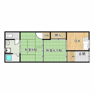 大阪府堺市東区日置荘原寺町【テラスハウス】の間取り