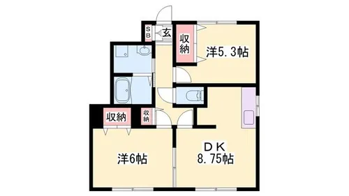 ウイング上郡A【102号室】の間取り